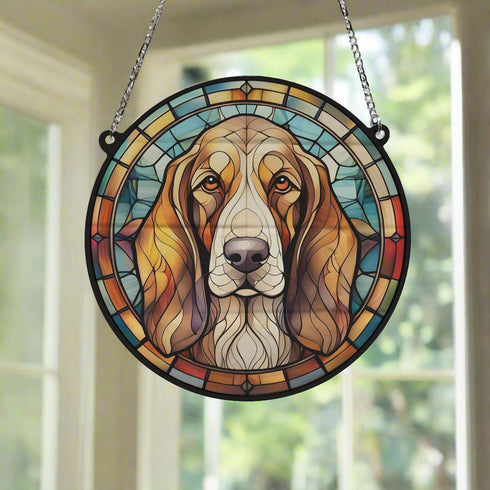Basset Hound Stained Glass Effect Suncatcher